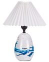 Lot de 2 lampes à poser en céramique blanc et bleu GENFEL_898840