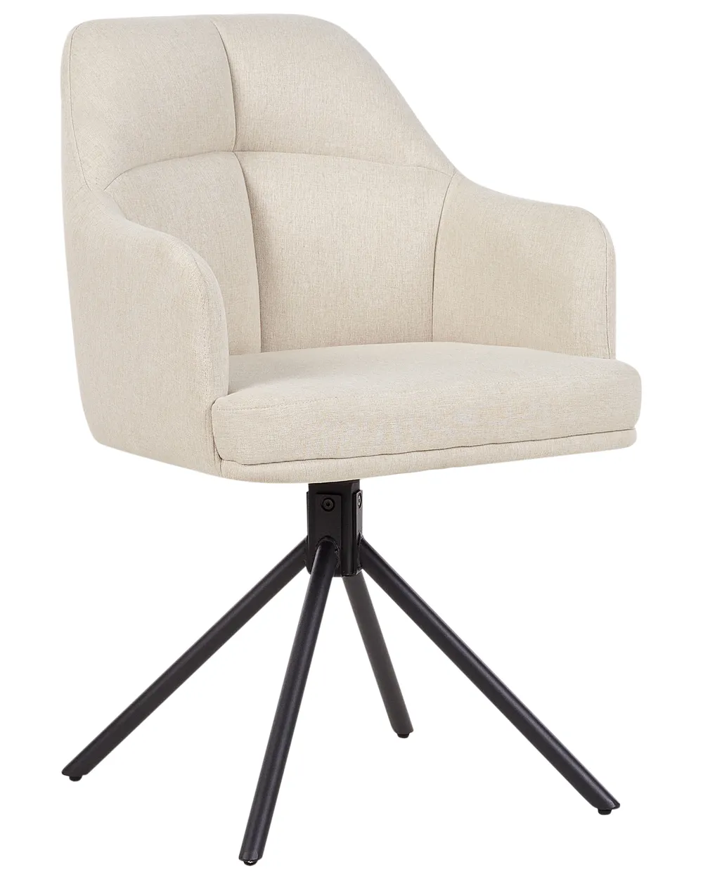Set of 2 Dining Chairs Swivel MIRA Fabric Beige_945310