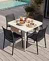 Set of 4 Garden Chairs ILLUMANI Black