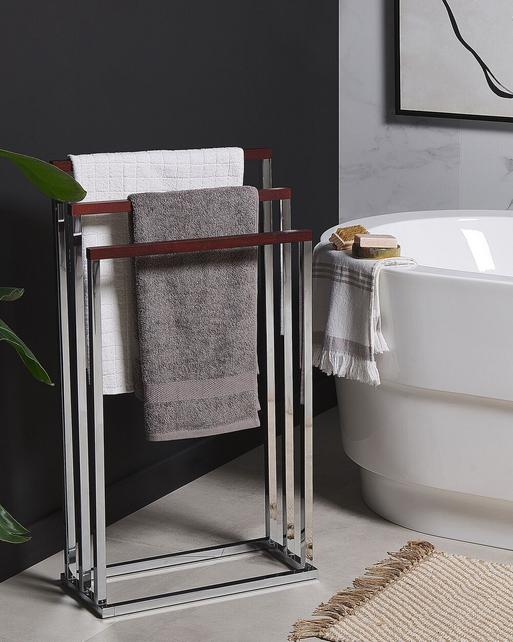 Towel Stand CHARRAS Metal Silver