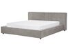 Fabric EU Super King Size Bed Grey LINARDS_876157