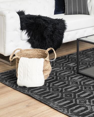 Viscose Rug 140 x 200 cm Dark Grey ADATEPE