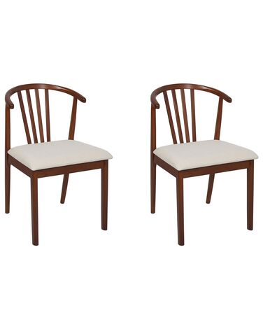  Set of 2 Wooden Dining Chairs Dark Wood CRAIG