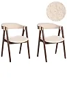 Set of 2 Dining Chairs DAY Boucle Dark Brown/ Beige