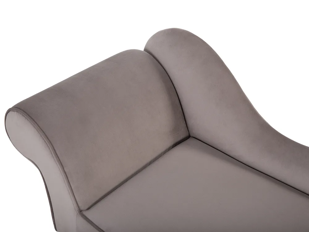 Left-Hand Chaise Longue BIARRITZ Velvet Taupe_733861