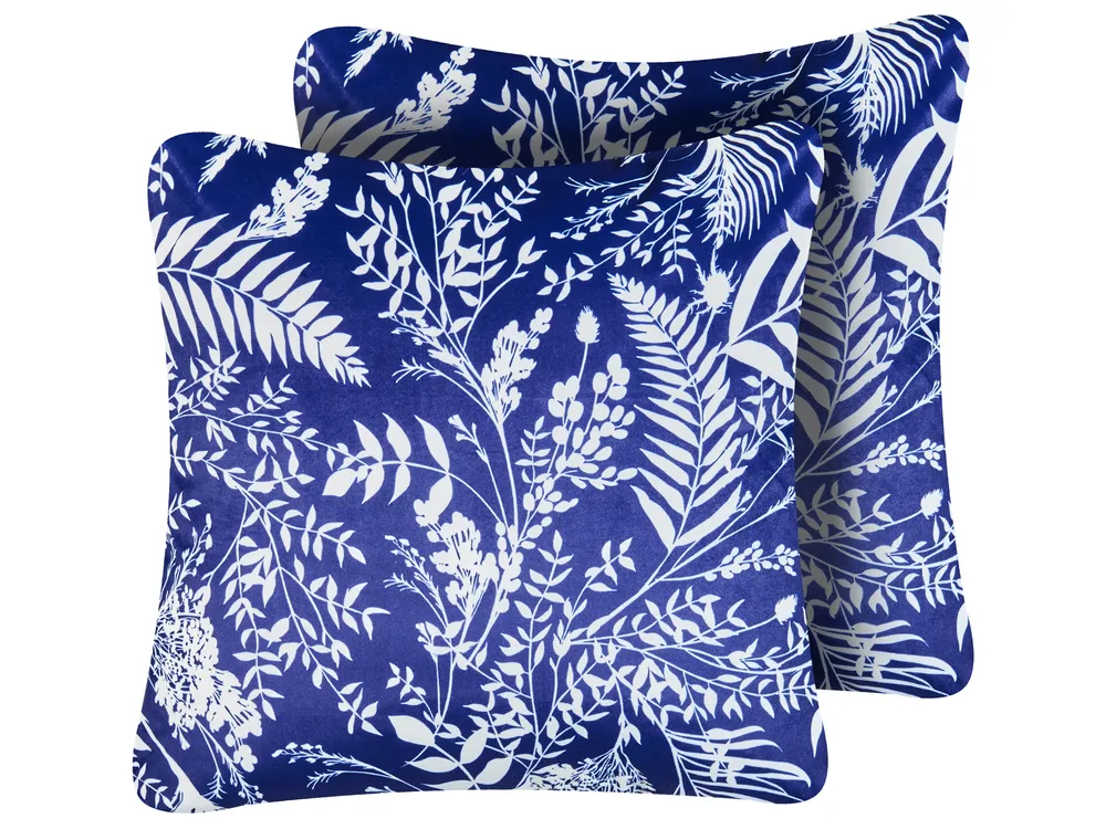 Cuscini Da Esterno 45x45 Cm, Set Da 2, Imbottiti E Sfoderabili, Con Lacci, Impermeabili E Antimacchia, Stampa Foglie Di Palma, Perfetti Per Sedie Da Giardino E Terrazzo