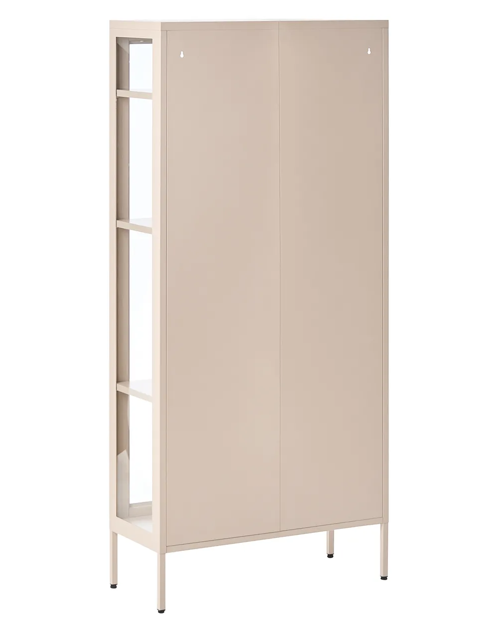 Witryna ze szklaną gablotą HARTY 80 cm Metal Beżowy_1067791