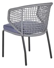 Set di 2 sedie da giardino con cuscini PALMI Metallo Grigio_808207