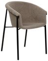 Lot de 2 chaises de salle à manger en bouclettes taupe AMES_887220