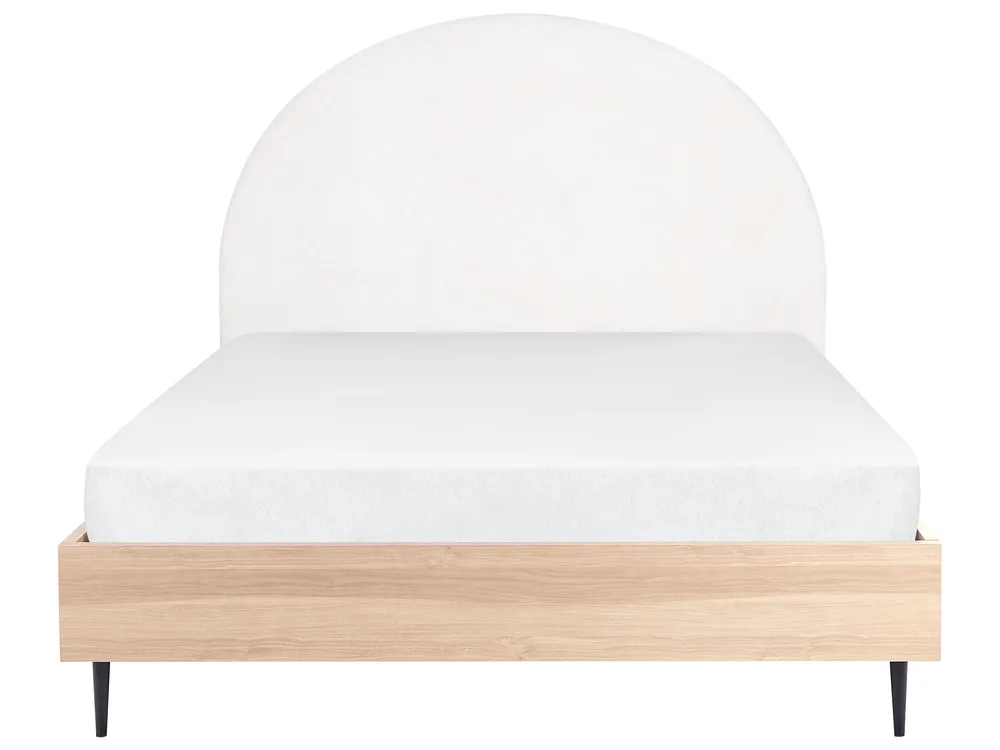 Bett mit Lattenrost Stoff MILLAY 140 x 200 cm Cremeweiß_863281