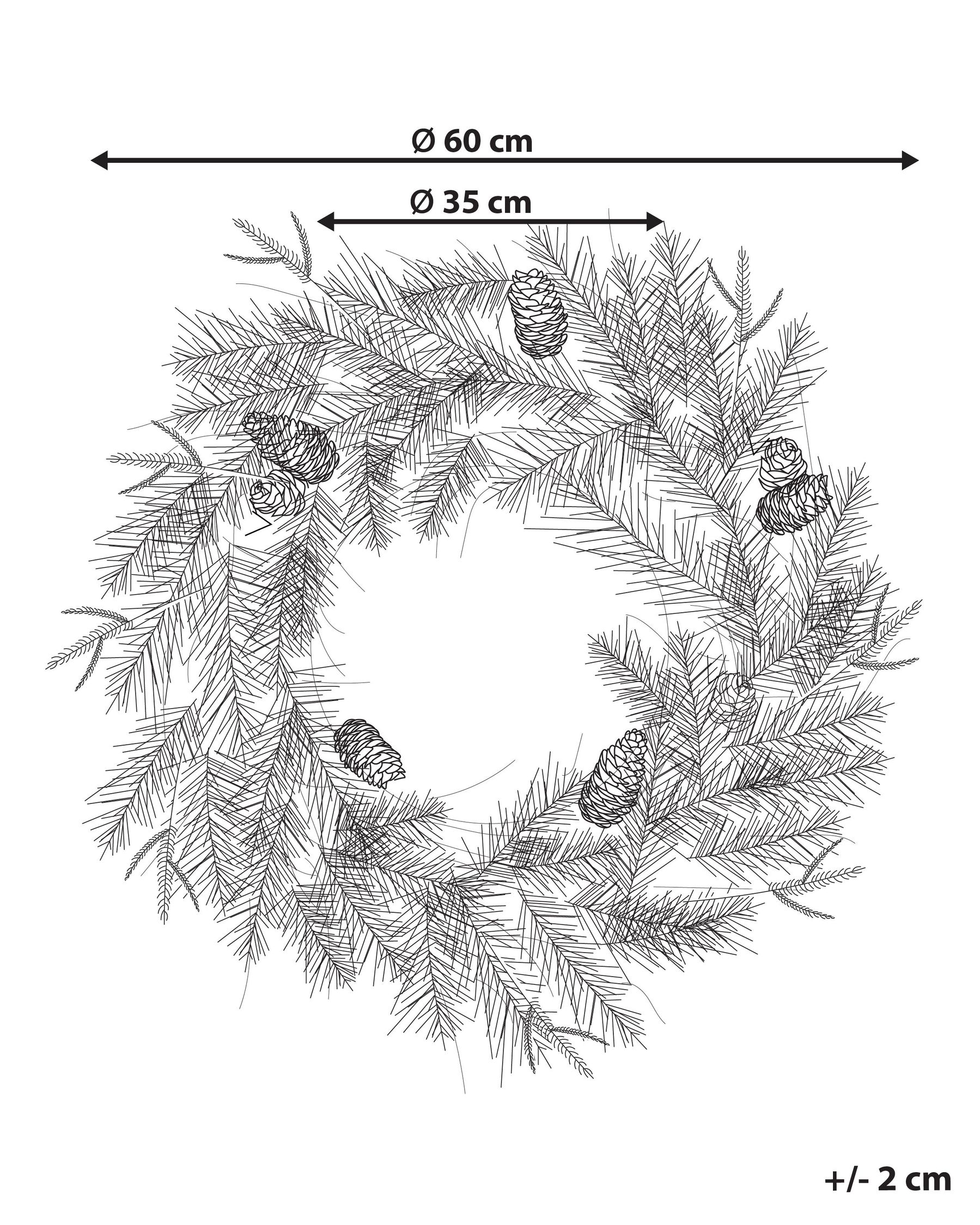 Pre-Lit Christmas Wreath ⌀ 60 cm Green KAMERUN_881179 Pre-Lit Christmas Wreath ⌀ 60 cm Green KAMERUN_881179