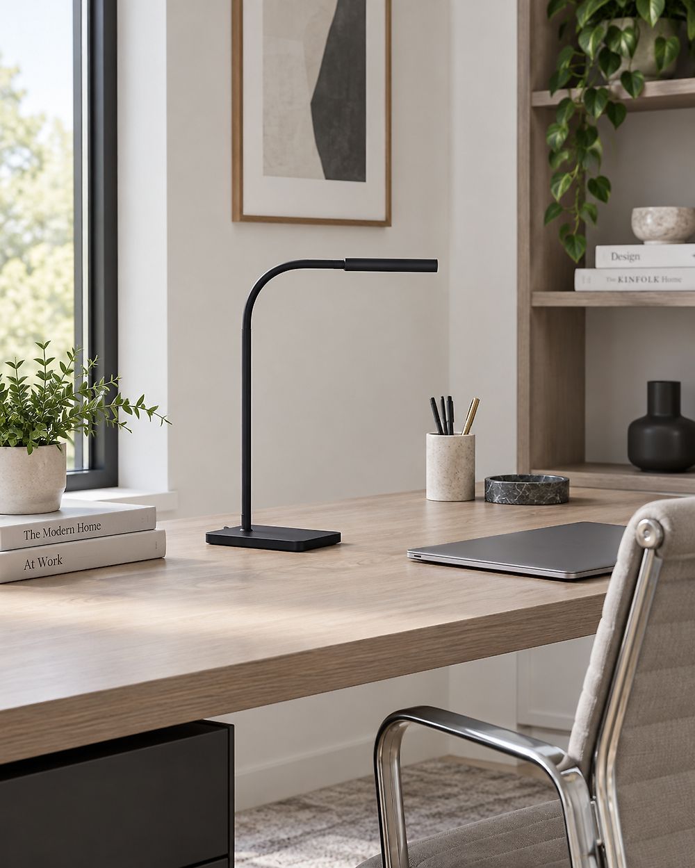 Lampa biurkowa LED KOURIS Z czujnikiem ruchu Metal Czarny