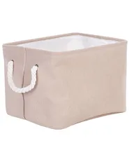 Aufbewahrungskorb 3er Set DARQAB Baumwolle Taupe_849712