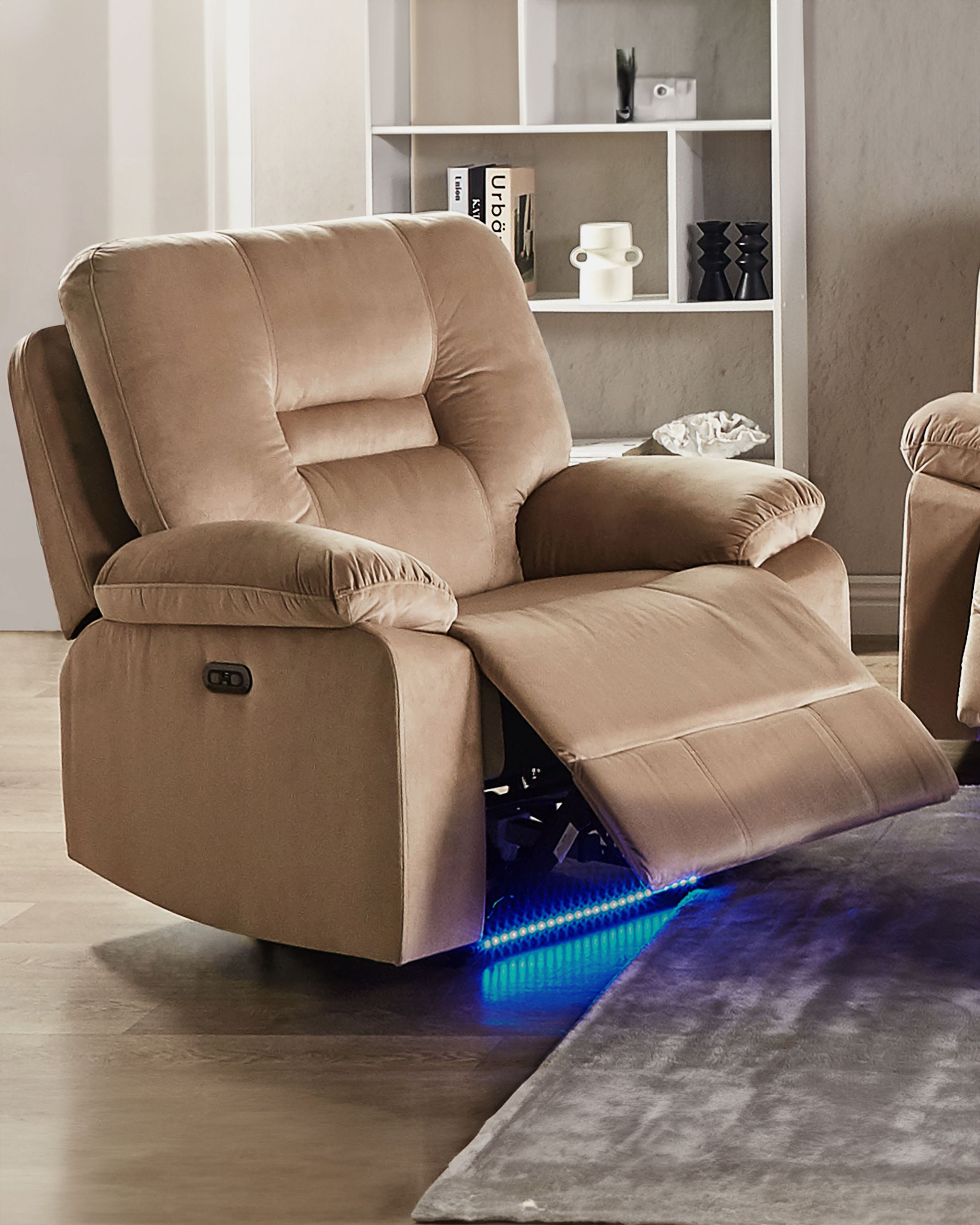 Fauteuil inclinable avec repose-pieds marron OLAND Fauteuil inclinable avec repose-pieds marron OLAND