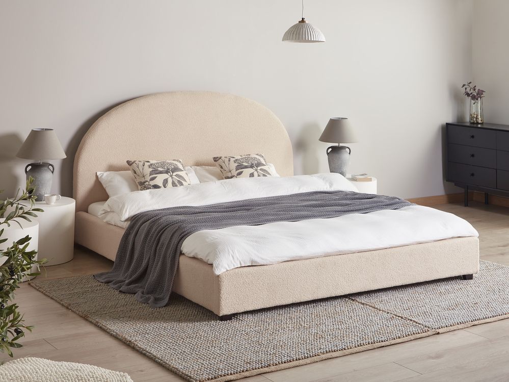 Letto ad acqua Bouclé VAUCLUSE 180 x 200 cm Beige