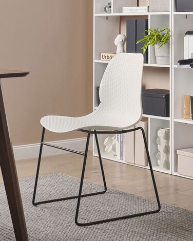 Set of 4 Dining Chairs White PANORA