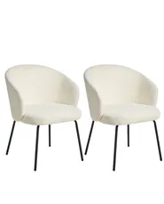 Set di 2 sedie da pranzo LUDDEN Bouclé Beige chiaro_1021159