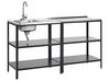 2 Piece Outdoor Kitchen Island Set with Sink Black VILAMA_872465