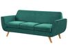 Velvet 3-Seater Sofa Cover Green BERNES_792950