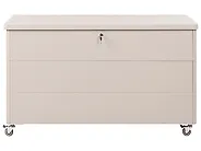 Aufbewahrungsbox KYMI 136 cm 55 cm Metall mit Rädern Beige_1172870