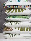 Set of 2 Cotton Cushions Leaf Pattern 45 x 45 cm Green ZENOBIA_770093