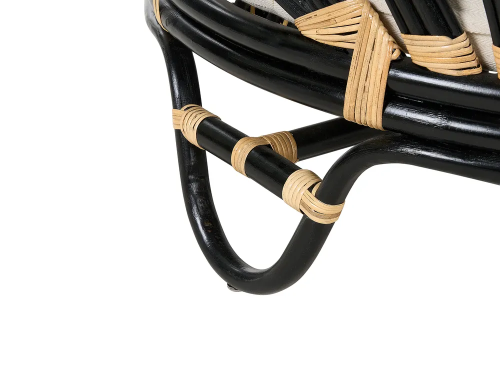 Garden Daybed ROSSANO Rattan Black_873232