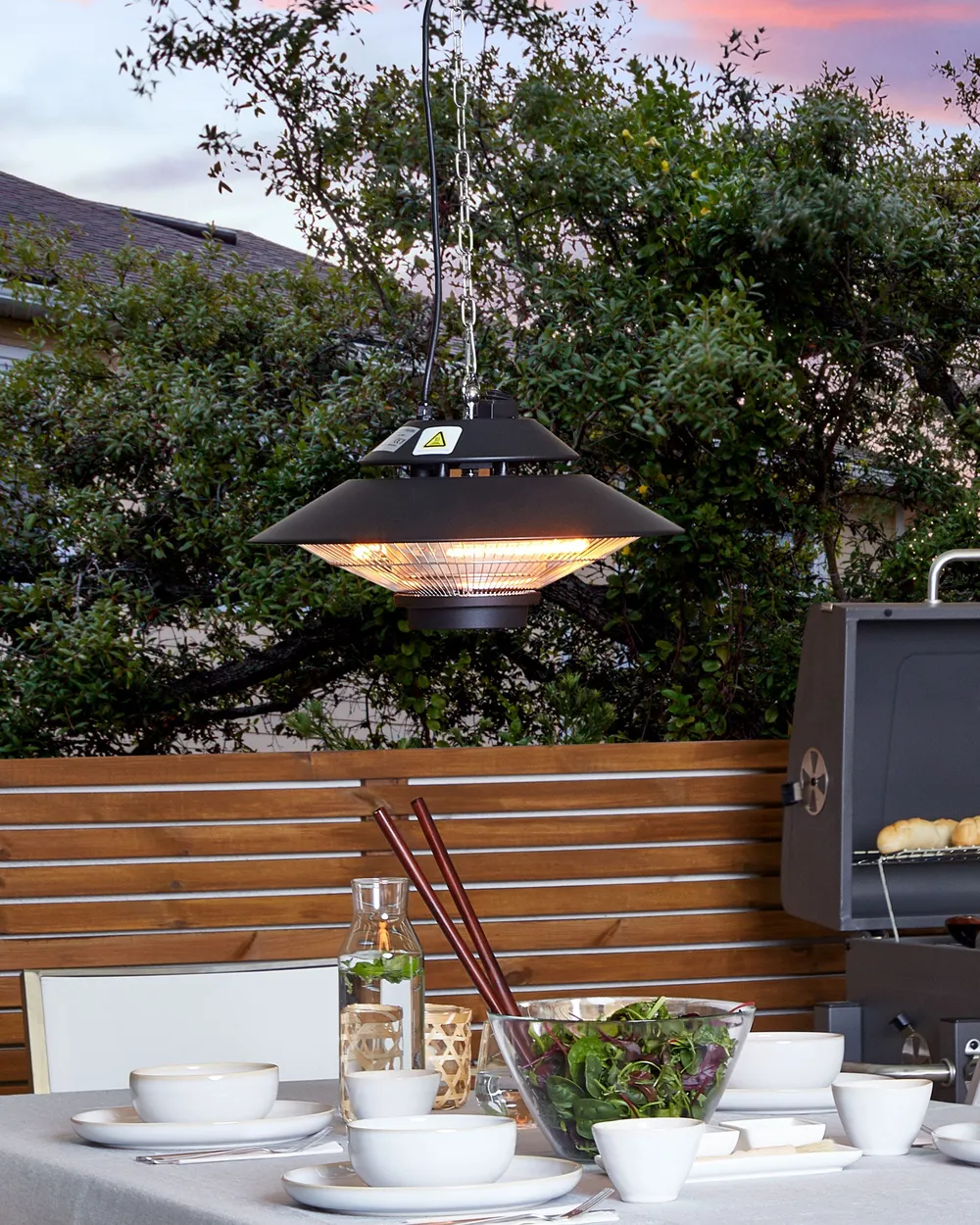 Hanging Infrared Patio Heater MERAPI 1500 W with Remote Black