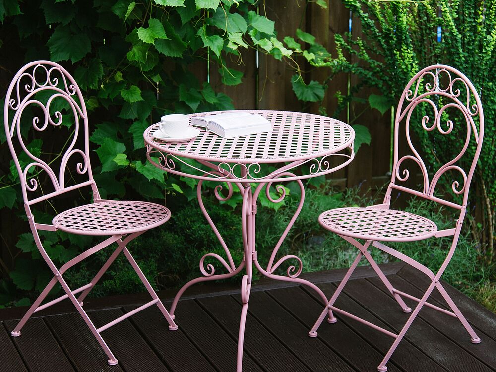 Bistrobord ALBINIA 70 cm 70 cm Metall Rosa