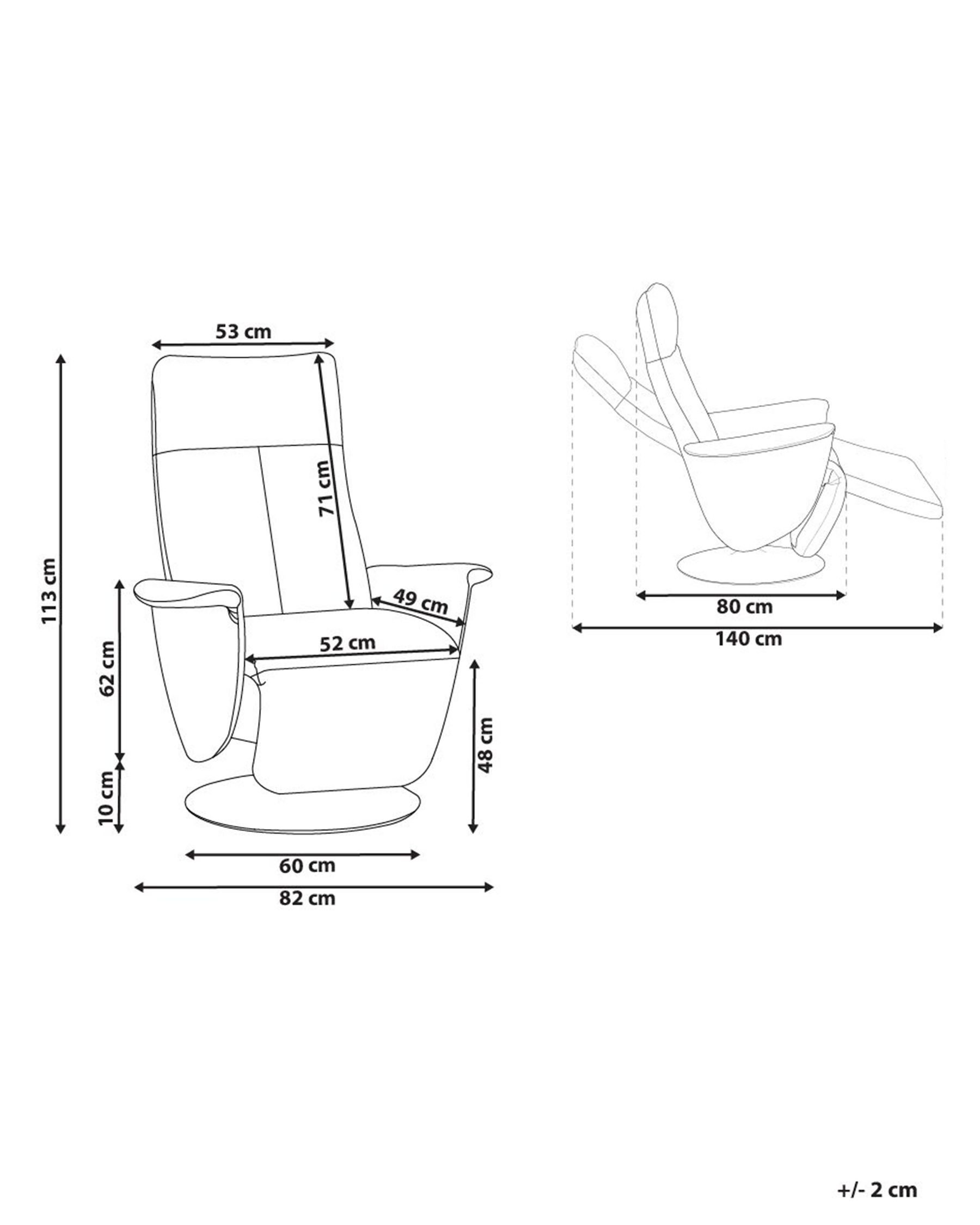 Recliner Chair PRIME with Footrest Faux Leather Light Beige_908092