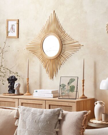 Rattan Wall Mirror 60 x 60 cm Natural MAJENE