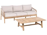 Sofa ogrodowa ze stolikiem dla 3 osób SUMBA Drewno akacjowe Jasnobrązowy_1087507