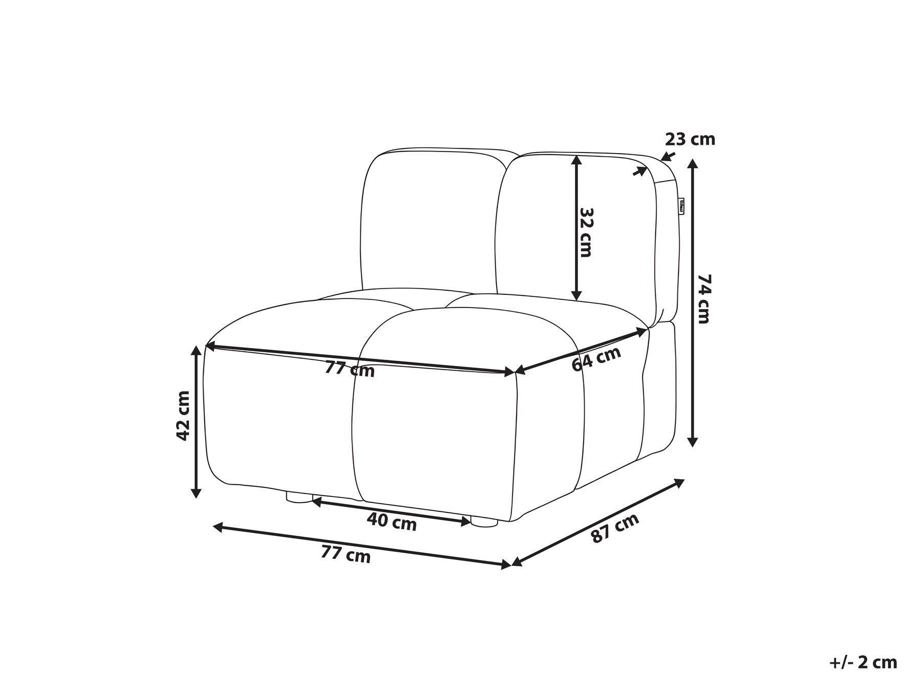 1-Seat Section MAKSABERG Fabric Beige_1133191