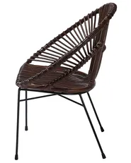 Dining Chair SARITA Rattan Dark Brown_734909