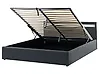 Ottoman Bed with LED ARMELLE Faux Leather Black 180 x 200 cm (EU Super King)