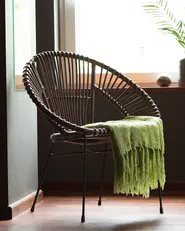 Dining Chair SARITA Rattan Dark Brown_734901