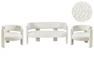 Set da salotto 4 posti BUREA Ciniglia Bianco sporco_1072806