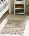Teppich beige 50 x 80 cm kariertes Muster Kurzflor zweiseitig ZERDALI_790995