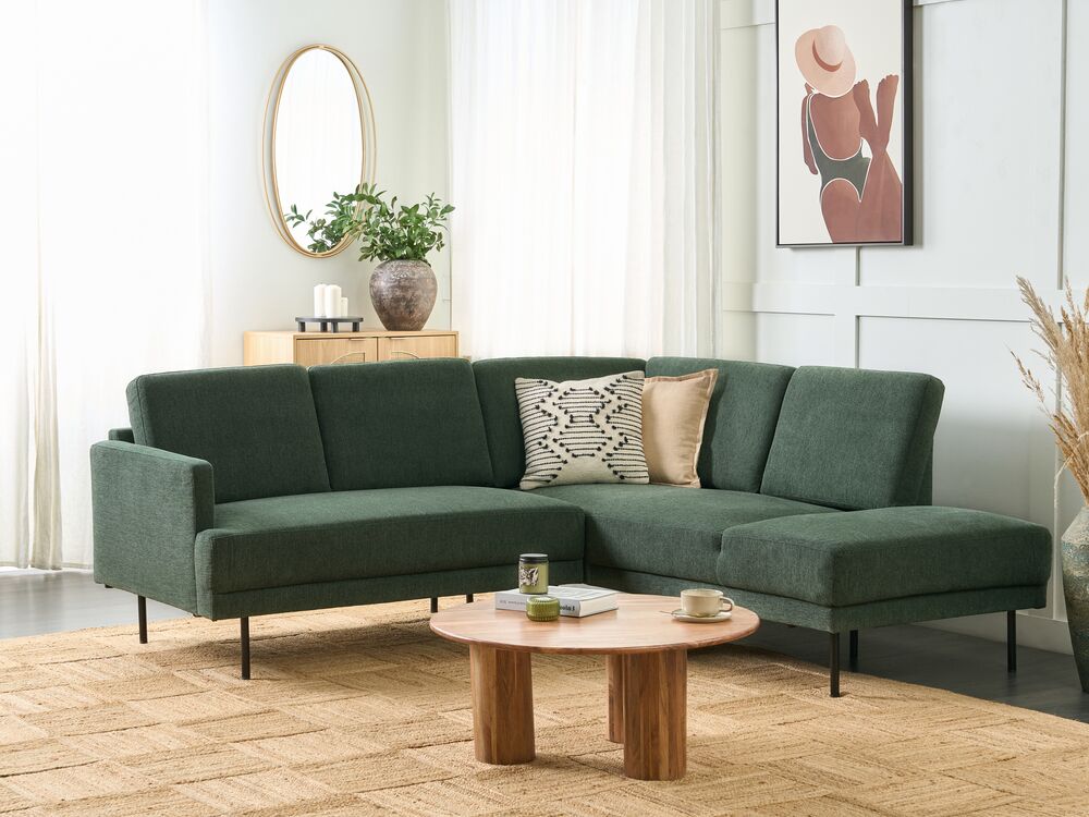 Dark green fabric sofa discount