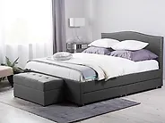 Bed with Storage Drawers MONTPELLIER Fabric Dark Grey 160 x 200 cm (EU King Size)_1175982