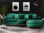 Divano angolare 4 posti OSLO Velluto Verde scuro Lato Sinistro_747205