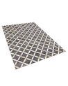 Kožený koberec 140 x 200 cm šedobéžový GENC_780636