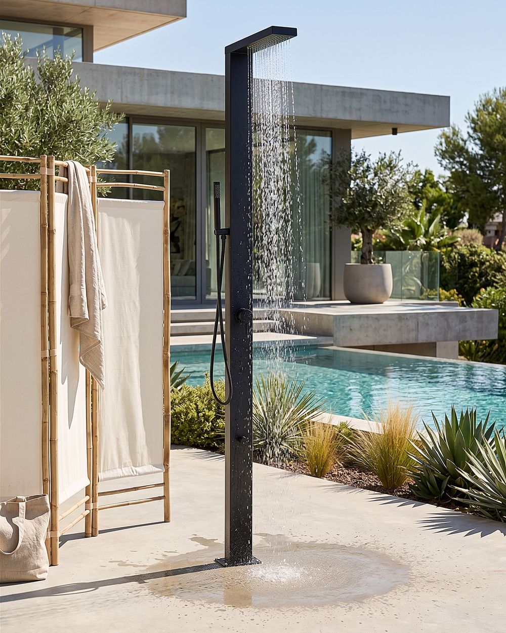Freestanding Outdoor Shower PARRILLAR Black