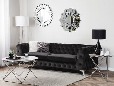 3-seters sofa fløyel svart SOTRA