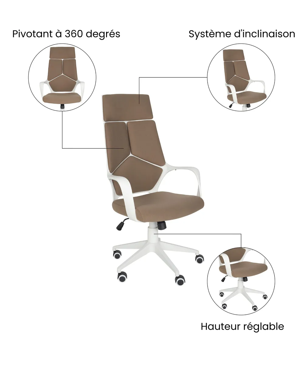 Chaise de bureau DELIGHT Marron_1073920