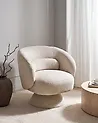 Swivel Armchair LIEKSA Light Beige