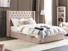 Zamatová posteľ s úložným priestorom 180 x 200 cm ružová LUBBON_833866