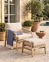 Sillón de jardín con otomana SUMBA Madera de acacia Marrón claro