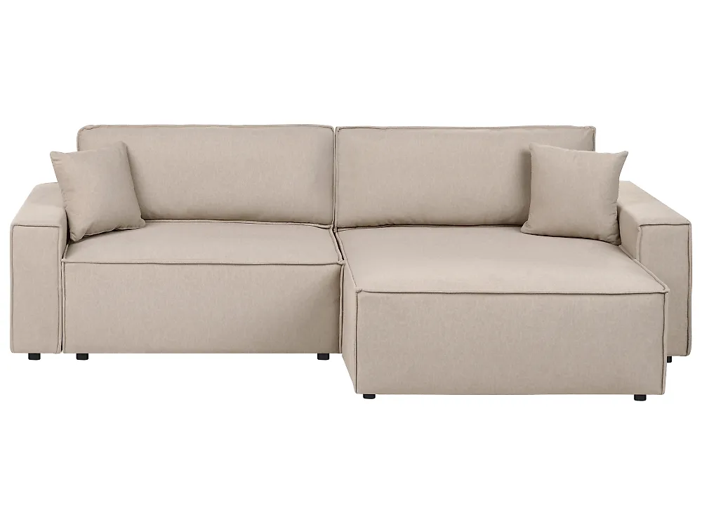 Corner Sofa Bed TORSANG Fabric Beige