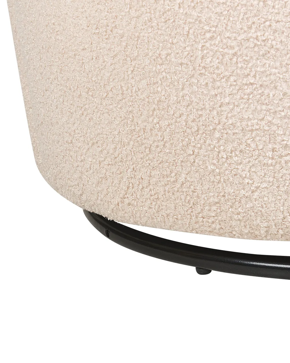 Swivel Armchair DAVIK Boucle Beige_875289