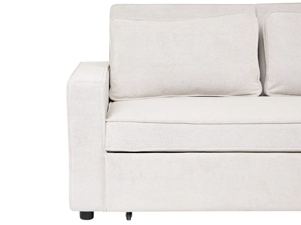 Sofa Bed 2 Seater UTTELA Fabric Off-White_1079436